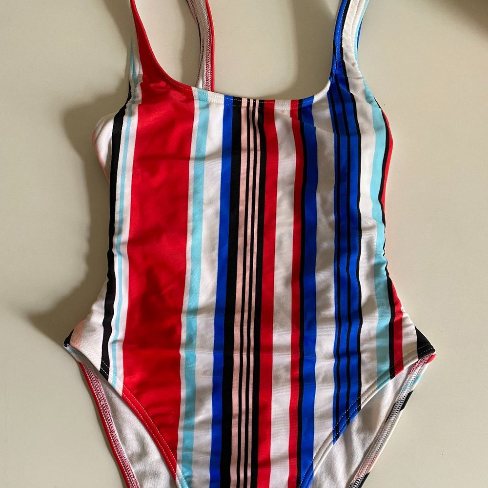 New Look One Piece Swimsuit in Stripes (UK 8) - Fits a US Small- Like New